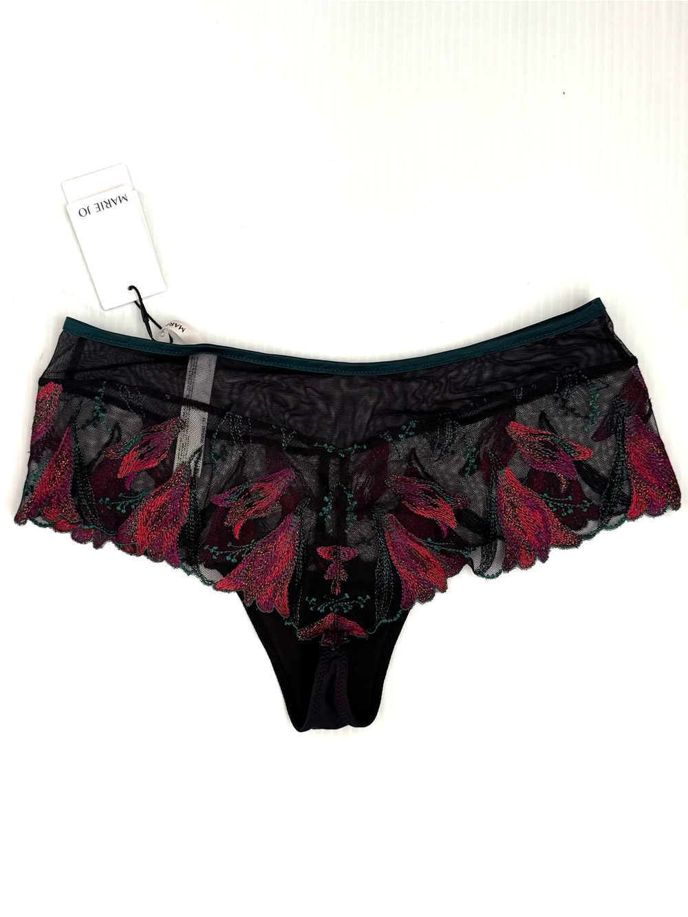 Marie Jo Yoly Lingerie Set Bra 36D Panty M Jewel Green Floral Lace NWT - Picture 4 of 9